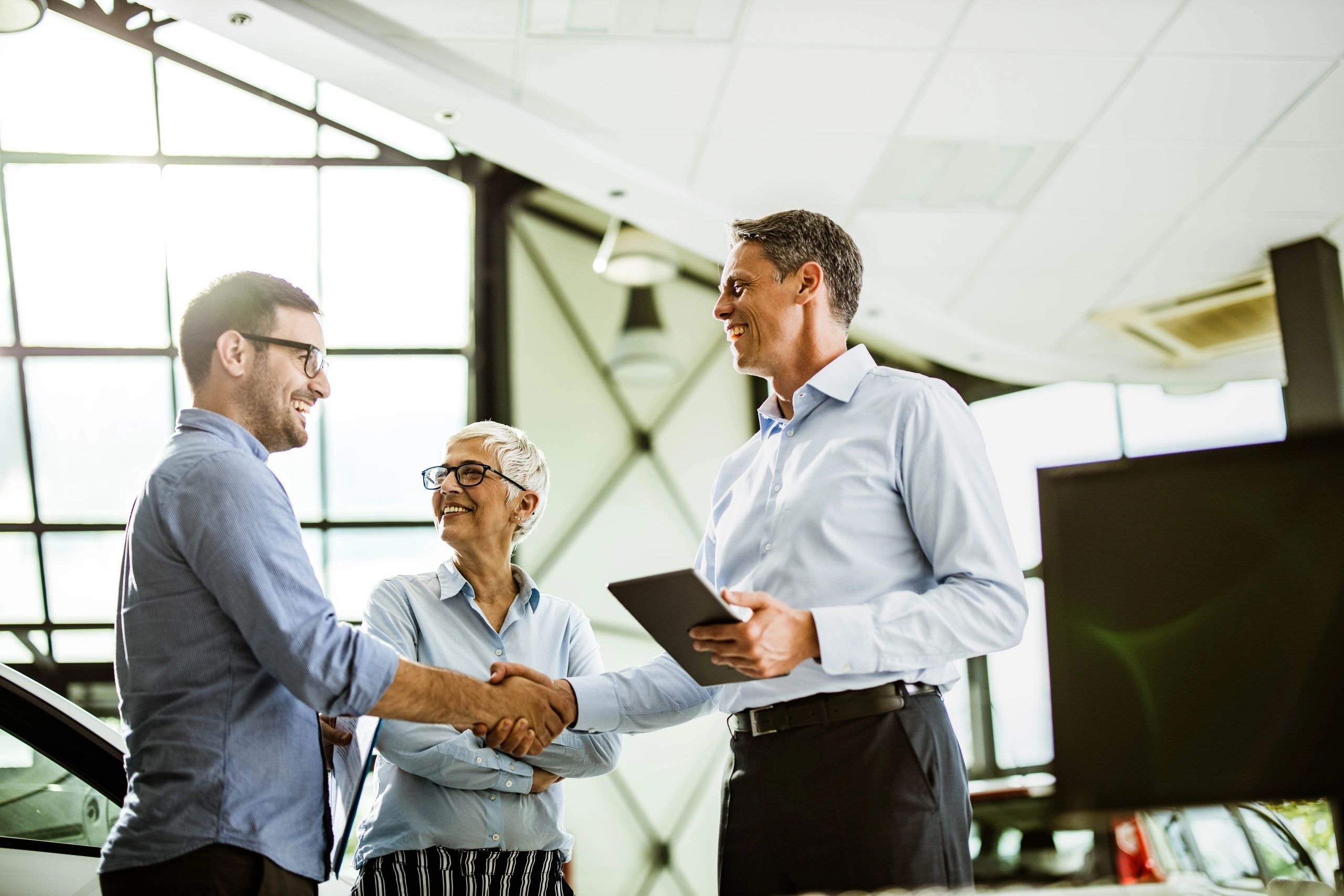 Business professionals in a modern office